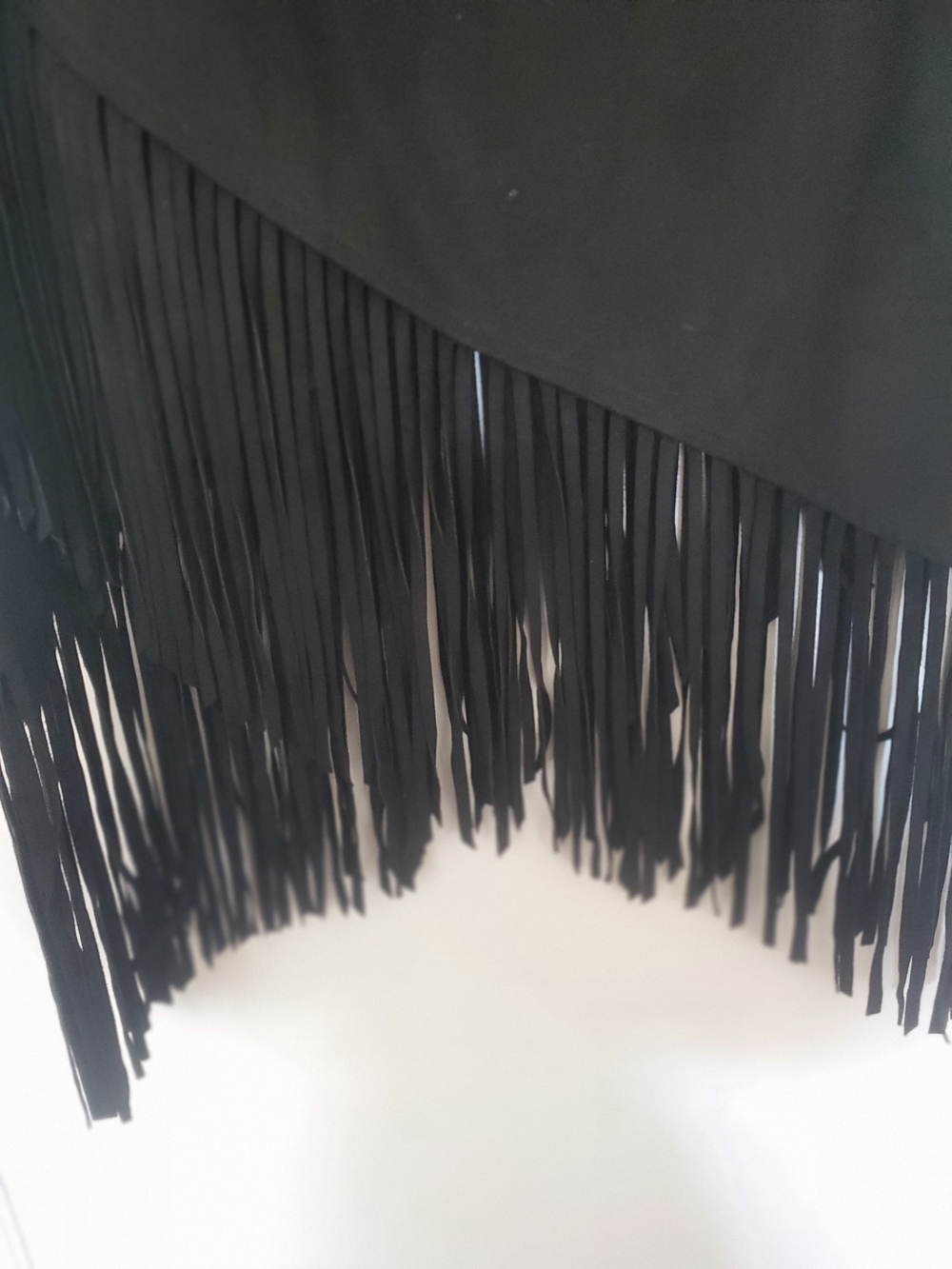 Bisou Bisou Black Asymmetric Fringe Skirt - Picture 5 of 6